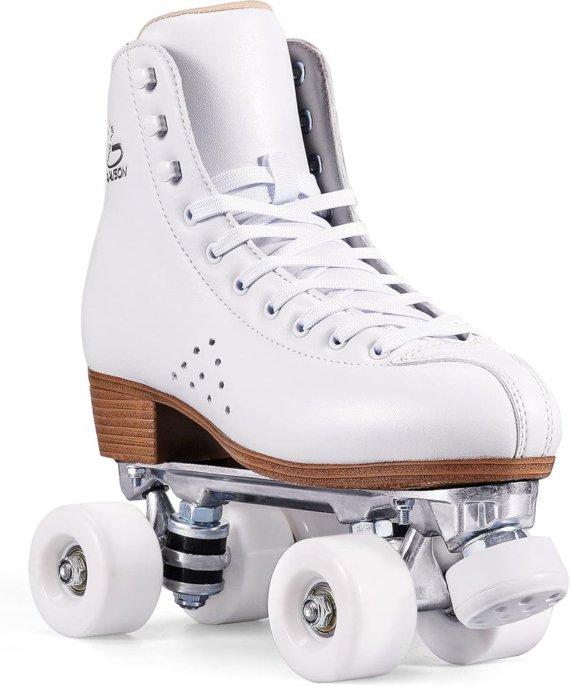 PAPAISON Roller Skates for Women and Men, Deluxe 2 Layer Microfiber Leather Double Row-Classic Roller Skates for Girls, Professional Outdoor Indoor Quad-Skates for Kids & Adults… - Image 1